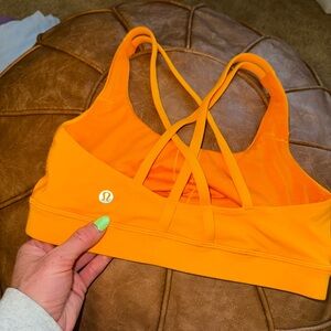 lululemon athletica Vibrant Yellow/Orange Sports Bra